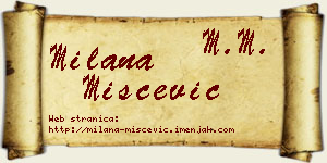 Milana Miščević vizit kartica
